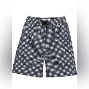 Beach Bros Boy’s Black and White Gingham Swim Trunks| Size: 10
